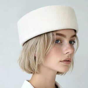 cream felt ladies winter hat